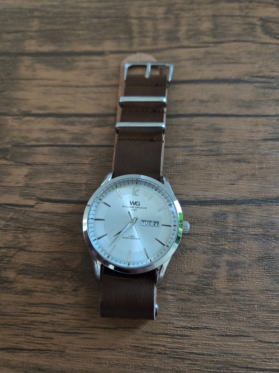 William Gregor WG 1791 Silver Dial 41 mm Quartz Day Date w 3 Straps - BWG30067 View 4
