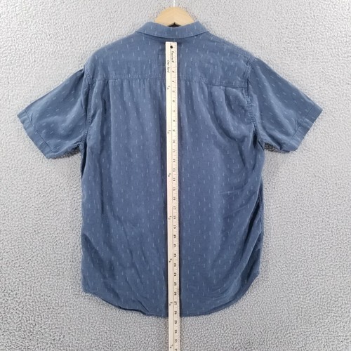 Rails Linen Blend Shirt Mens Medium Blue Lightweight Viscose Blue Leaf Casual - Picture 10 of 12