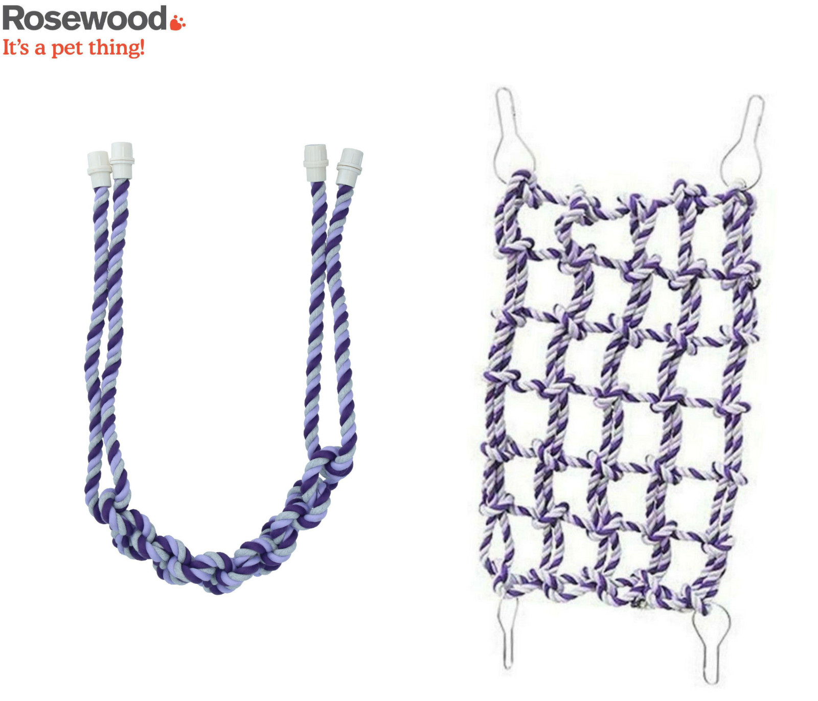 2 PACK ROSEWOOD SMALL ANIMAL RAT CARGO NET + ROPE BRIDGE CLIMBING CAGE TOY