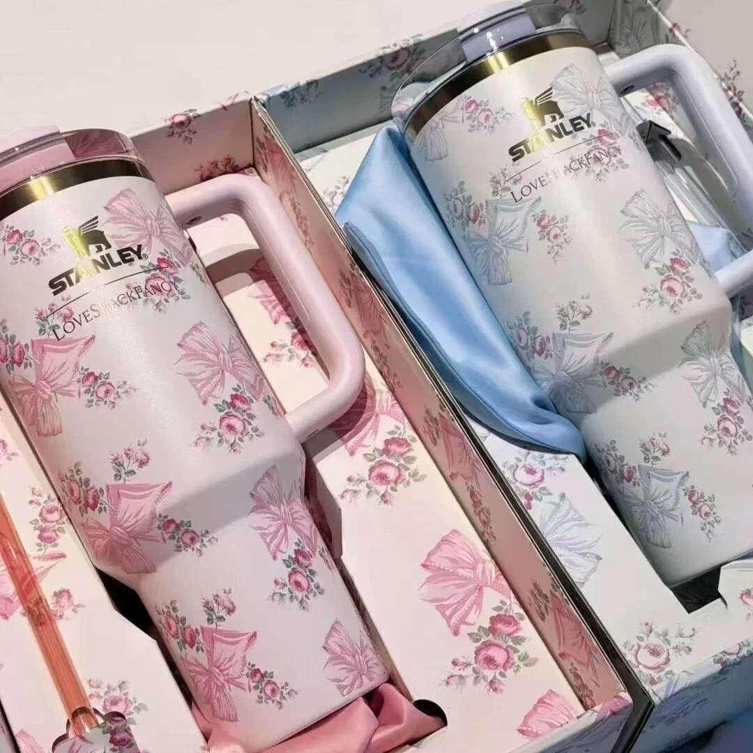 Stanley X Tumbler Love Shack Fancy 40oz Holiday Rosa Beaux Blue