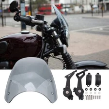 Smoke Windshield Windscreen w/ Bracket For Triumph Bonneville Bobber 2017-2023