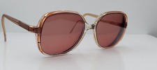 Vintage Luxottica Calista Brown Translucent Oval Sunglasses Italy FRAMES ONLY