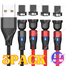 3Pack Magnetic USB Fast Charger Data Cable Cord For iPhone 14 13 12 11 XR 8 7 6