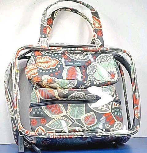 Vera Bradley 3 Pc Travel Make Up Cosmetic Organizer Jewelry Zippered Bag Set EC - Picture 18 of 20