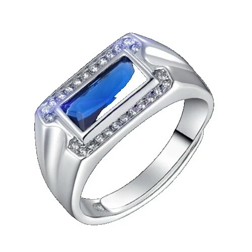 Zircon Sterling Silver Rings for Men 12 Ring