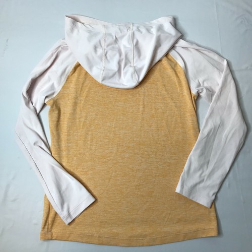 Patagonia Long Sleeve Hooded Shirt Base Layer. Orange Light Pink Girls M 10 - Picture 2 of 8