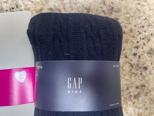 Gap GapKids Girls Tights Three navy blue, white, pattern White XL / XXL New - Picture 2 of 4