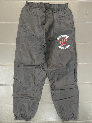 Vintage Wisconsin Badgers Track Pants Youth Size X-Large Black