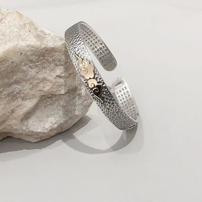 Pure S999 Sterling Silver 999 Vintage Wide Bracelet Bangle OPEN