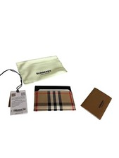 Burberry Vintage Check Archive Black/Brown Leather Card Case 80754421 NWT 230