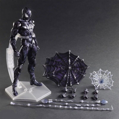 Play Arts Kai Spider-Man Black Blue Action Figure Statue NEW 