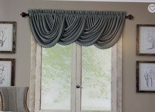 3, JCP, Waterfall Valances, Dusty Blue, (3) Elrene All Seasons 52"x36" NIP - Picture 2 of 2