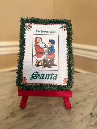 Bilder mit Weihnachtsmann Staffelei Schild Zubehör für Byers Choice - bezaubernd!!