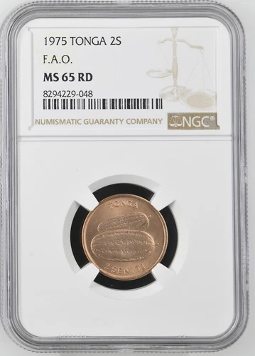 1975 Tonga 2 Seniti FAO - NGC MS65RD