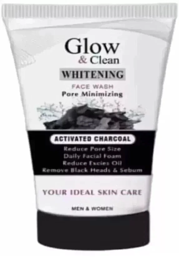 Lavado facial blanqueador Glow & Clean para mujeres y hombres | Limpieza profunda con carbón 100 gm Foto 2 de 4