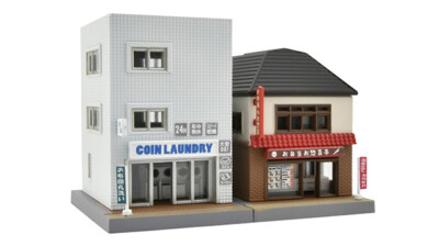 Tomytec X330981 - 1/150 Gebäude-Set B3, Waschsalon & Feinkostladen - Neu