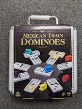 Mexican Train Dominoes Deluxe Set Aluminum Ca...