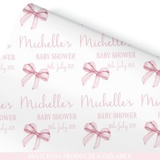 Baby Shower Wrapping Paper ? Personalised Gift Wrap, New Baby, Pink Girls