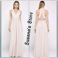 NWT BCBG SIZE 8 Pleated Lace Insert V-Neck Maxi Gown Dress MSRP 138
