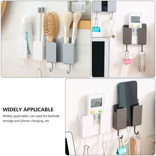 Set of 4 Wall-mounted Storage Box Office Plastic Charging Phone Stand - 第 6/12 張圖片