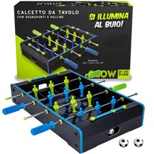 biliardino da tavolo calcio balilla calcetto bambini si illumina al buio 2 palle