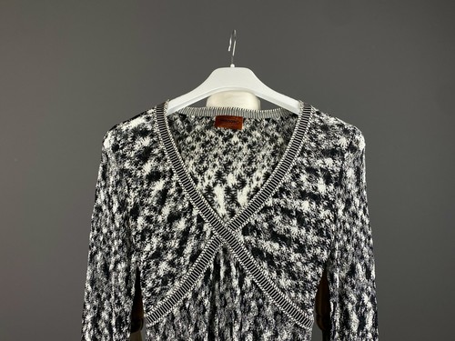 MISSONI Multicolor Abstract Zig Zag Long Sleeve Bodycon Wrap Dress - Picture 3 of 9