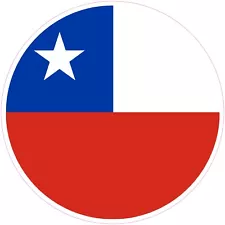 (NOT A PATCH) Chile Country Round Shape Flag Heat Transfer Vinyl Iron On HTV