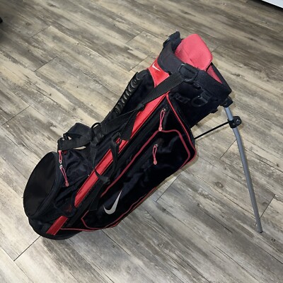 Nike ゴルフバッグ ブラック/レッド Nike VRS Junior Kids Standing Carry 4-Way Golf Bag Red Black | eBay