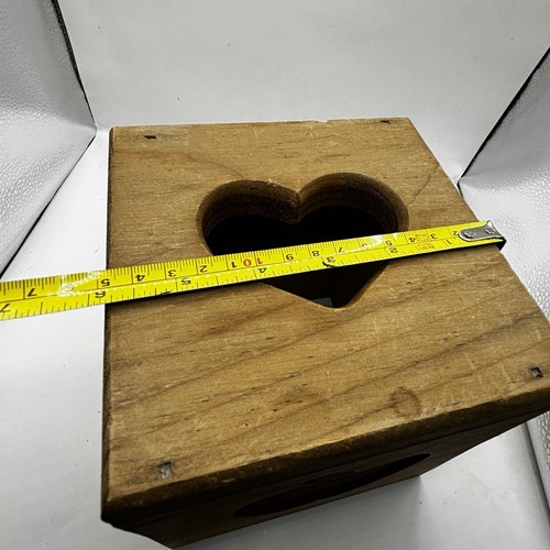 Solid Wood Carved Heart Apple Hand Painted Tissue Box Cottage Granny Core VTG - Picture 10 of 10