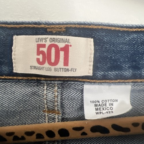 Levi's 501 Men's Blue Jean 34x30 Made Mexico - Picture 2 of 18