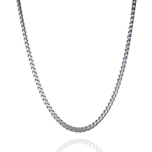 2.45mm Franco Chain Necklace - Rhodium Plated 925 Sterling Silver - 16"- 30" - Picture 7 of 10