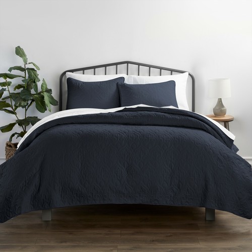 Premium Ultra Soft Quilted 3 Piece Coverlet Set Kaycie Gray Hotel Collection - Picture 17 of 111