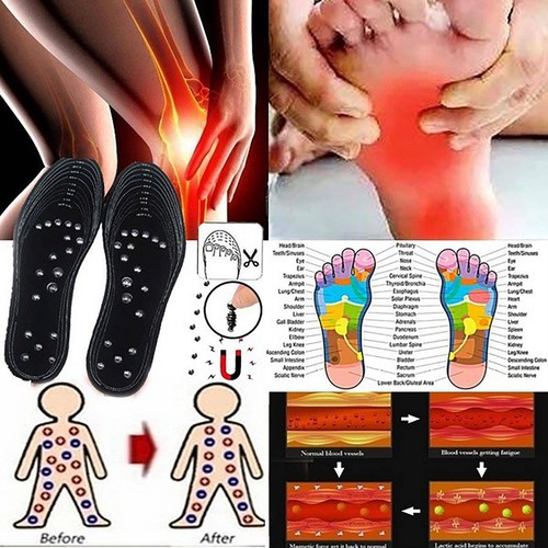 Magnetic Massage Foot Health Care Shoe Gel Insoles Pain Therapy Magnetic Insoles - Picture 3 of 13