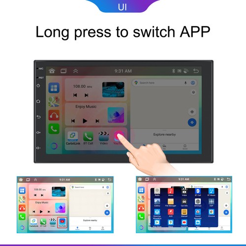 Doppel 2 DIN Android 13 4+64GB Carplay Autoradio GPS NAVI WiFi RDS Bluetooth USB - Bild 10 von 20