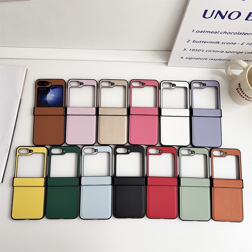 Fashion PU Leather Phone Protective Case Cover For Samsung Galaxy Z Flip 3 4 5 6 - Picture 2 of 34