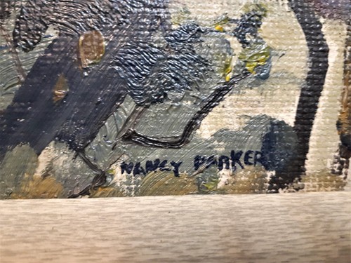 Original vintage landscape oil painting Nancy Parker Australian signed framed - Picture 4 of 5