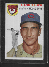 1954 TOPPS BASEBALL #  4 HANK SAUER NICE CARD