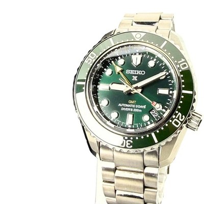 Seiko Prospex GMT Diver 200m Automatic Green Dial Watch with Box