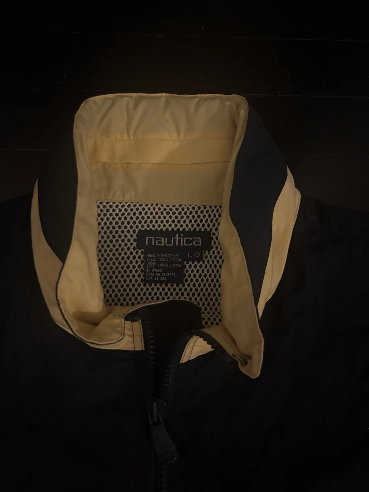 Nautica K-43 Men's Navy/Yellow Bomber Jacket Full Zip Stand-Up Logo Size L - product detail image 4