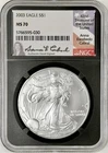 2003 AMERICAN SILVER EAGLE NGC MS70 ANNA CABRAL SIGNED BEAUTIFUL COIN LOW POP