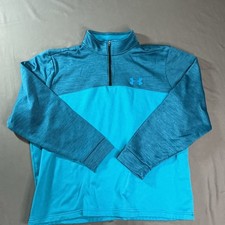 Under Armour Women s 1/4 Zip Pullover Coldgear Blue Loose XL