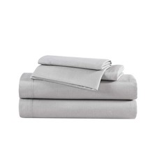 - Twin Bed Sheets, Cotton Flannel Bedding Set with Matching Pillowcase, Brush...