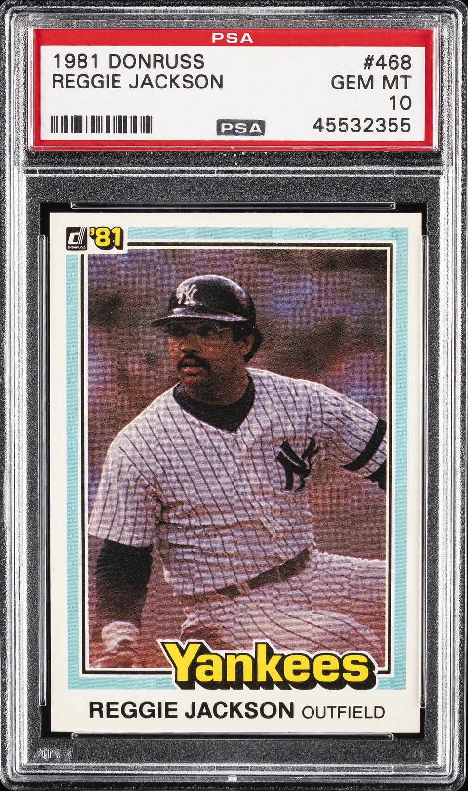 1981 DONRUSS #468 REGGIE JACKSON PSA 10