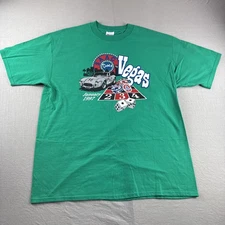 Vintage Hanes Beefy T-Shirt Mens XL Green 1997 Las Vegas Casino Shelby Saac 90s