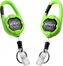 Retractable Keychain, Heavy Duty Carabiner Badge Holder, Tactical ID Badge Reel