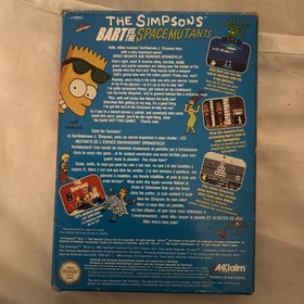 The Simpsons Bart Vs The Space Mutants Nintendo NES  FRA Sans notice