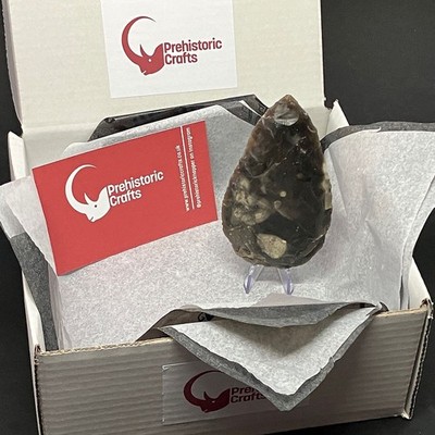 Altsteinzeit Speerkopf Replik, Steinzeit Feuerstein Knapper, handgefertigt, tolles Geschenk