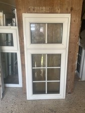 H 131/133 x W 64 cm - GEORGIAN UPVC DOUBLE GLAZED WINDOW - OBSCURE (REF: SJ445)