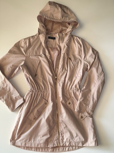 Lauren Ralph Lauren Women’s Hooded Utility Jacket Size S Light Pink Zip Coat