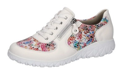 Waldläufer Halbschuh Havy Soft Weiß Nubukleder Extraweit Schnürschuh Sneaker